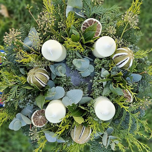 Citrus & Evergreen Mist Advent/Table Centre Decoration